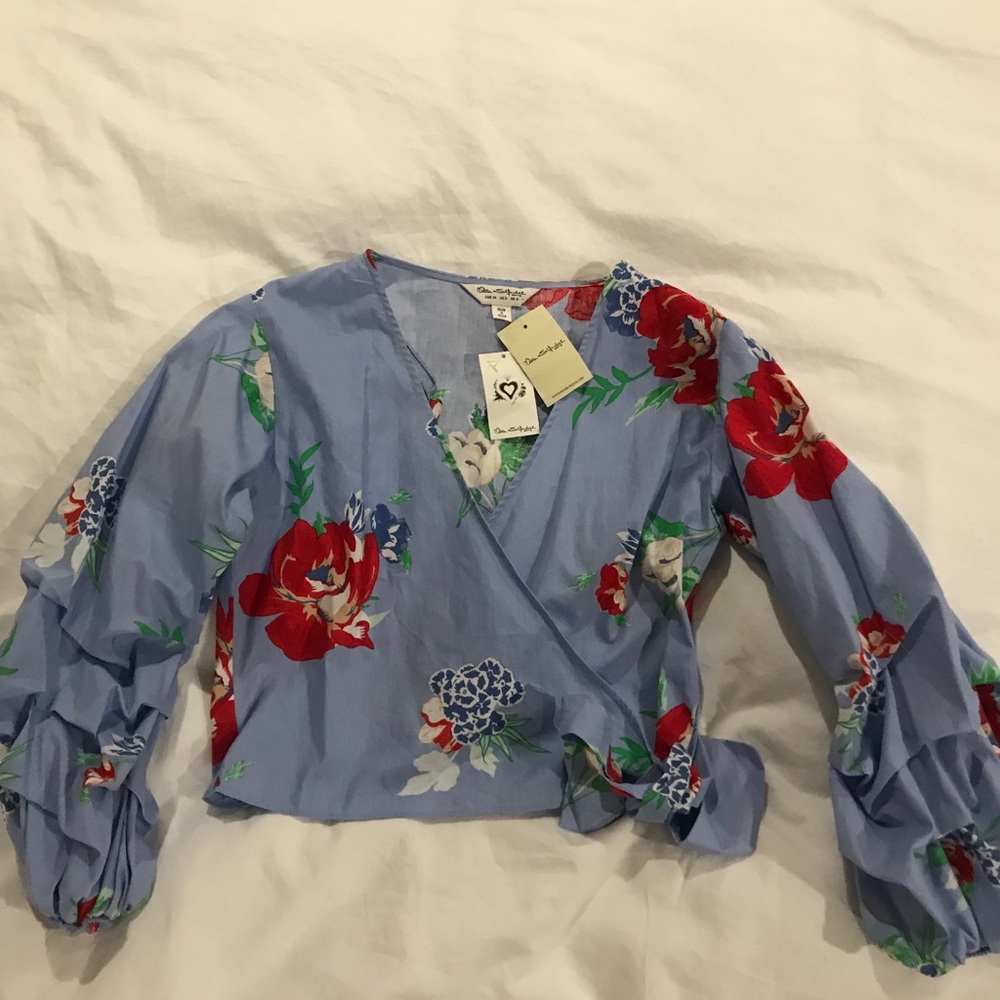 NWT Miss Selfridge Ruche Sleeve Wrap Top